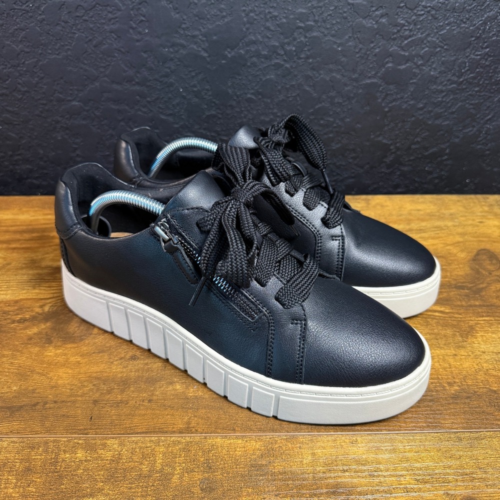 Clarks Mykah Joy Black Leather Sneakers Womens Size 11 M‎